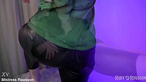 yo worship my leather ass goddess style while i dominate your jerk off
