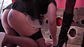 Two Latex Dominatrixes Face-Fuck Maid's Ass All Holes Strapon Femdom Submissive Adorable Horny