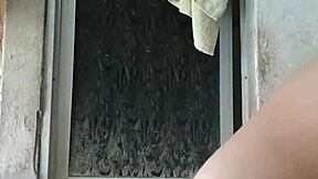 LOOK at this innocent curvy LATINA bathing, SPY CAM catches EVERY curve!