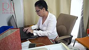 secretary slut, bend over for this dildo pounding on hidden office cam!