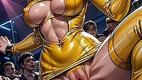 ai blonde flashes her pussy publicly in tight bodycon at wild nightclub