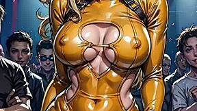 ai blonde flashes her pussy publicly in tight bodycon at wild nightclub
