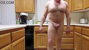 simscristian05's rock hard cock flashes sheer in kitchen naked!