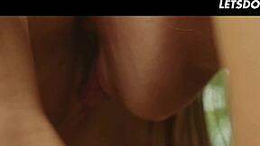 two gorgeous babes sneak into forest for sensual licking