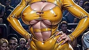 ai blonde flashes her pussy publicly in tight bodycon at wild nightclub