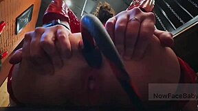 sexy halloween slut in heels takes big ass anal on bed