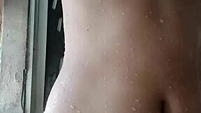 LOOK at this innocent curvy LATINA bathing, SPY CAM catches EVERY curve!