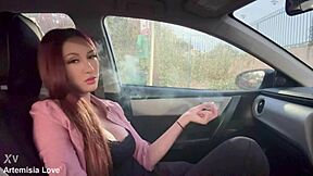 Damn artemisia love smokes big tits in car long hair fetish