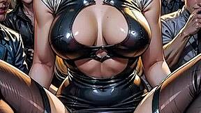 ai blonde flashes her pussy publicly in tight bodycon at wild nightclub