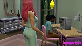 i catch futa roommate stroking then she punishes my ass hard