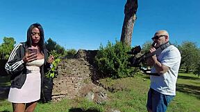 Margot backstage with Freddy Gong ready for quick creampie?