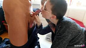 Bald Short-Haired German GF Lia Louise in Glasses Seduces for Deepthroat Fuck and Facial