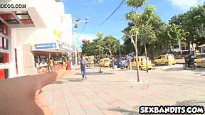 Freaky Latina Teen with Braces Gulps Huge Dick Load!