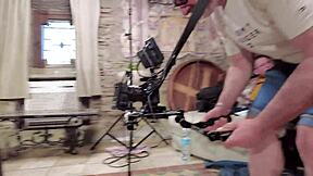 Margot backstage with Freddy Gong ready for quick creampie?