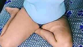 hot indian housewife chubby big natural boobs pressed hard fingering juicy hairy pussy close up solo wet