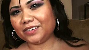Chubby Asian Slut Gangbanged and Jizzed by Interracial Group