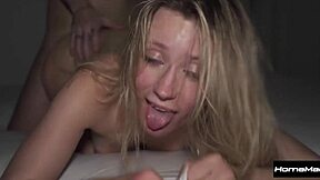 she skipped out to get her tight teen pussy roughly pounded at home