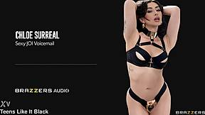 listen to chloe surreal's sexy joi voicemail while she strips thong in hotel