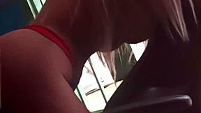 shoving my hand deep into the blonde sex doll's ass