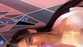 college girl rocks her dildo hard in solo ass worship session