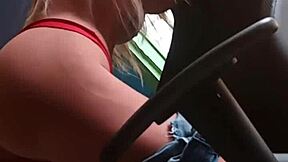 shoving my hand deep into the blonde sex doll's ass