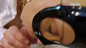 blonde bossi milf in fishnets heels sucks fucks to facial cumshot