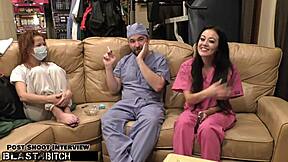 open wide nurse, blaire celeste's throat takes huge cum blast load