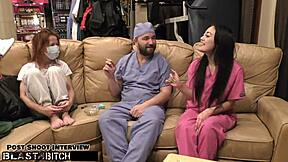 open wide nurse, blaire celeste's throat takes huge cum blast load