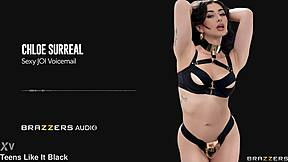 listen to chloe surreal's sexy joi voicemail while she strips thong in hotel