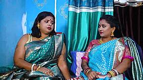 two desi mallu bhabhis bent over for servant's hardcore threesome pounding