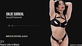 listen to chloe surreal's sexy joi voicemail while she strips thong in hotel