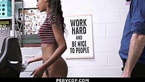 Teen Shoplifter Fucked Hard by Pervcop to Escape Charges