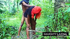 Ebony milf with big tits rides cowgirl on african stud smoothly