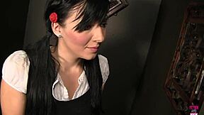 Watch cute ashley rub big clit deepthroat long shaft blowjob in confessional