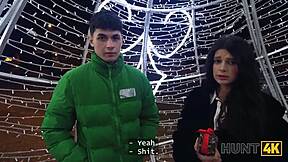 Hunt4k Christmas Pickup: Nympho Girlfriend Fucked While Cuck Watches