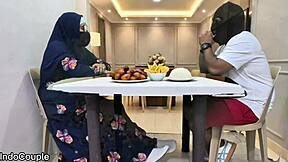 Muslim Widow Mom's Dinner Date Turns into Bent Over Pussy Pounding First Night Sex