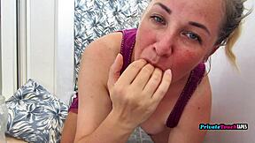 Does Sexy Russian Milf's Wet Pussy Taste Better Than Her Pee Jar?
