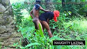 Ebony milf with big tits rides cowgirl on african stud smoothly
