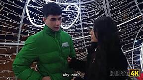 Hunt4k Christmas Pickup: Nympho Girlfriend Fucked While Cuck Watches