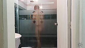 my horny stepsister starts cleaning bathroom while i'm bathing in spanish, she jumps me for raw fuck