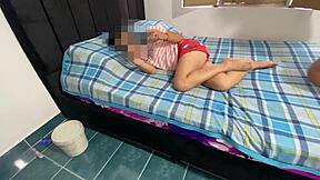 damn, that skinny slut sneaks into stepdad's room begging for his rough pounding