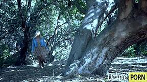 Sexy blonde babes finger lick pussies in forest muff diving