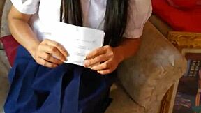 What secrets hide behind this amateur Asian schoolgirl's innocent homemade tease?