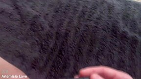 artemisia spreads shaved pussy wide for hot solo toy play in pov closeup