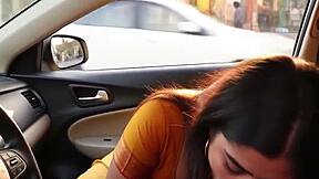 A Cute Indian Girls Sloppy Deepthroat Blowjob On Monster Cock In Car Cum Mouth