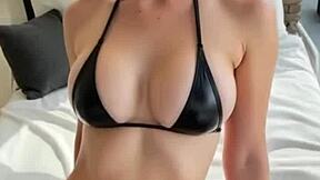 Linda's Sexy Black Bikini Teasing Her Hot Curves Poolside