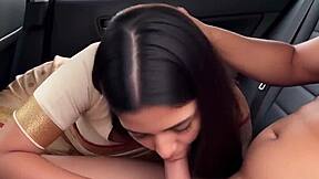 A Cute Indian Girls Sloppy Deepthroat Blowjob On Monster Cock In Car Cum Mouth