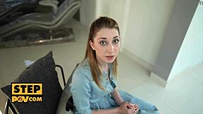 POV LANA BUNNY BRIBED TO DEEPTHROAT AND RIDE STEPBRO COCK