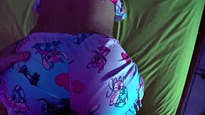 Petite Cute Brazilian Girl Jerks Cock Over Her Underwear.