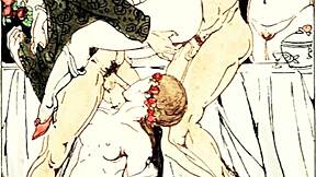 these vintage erotic drawings mix antique retro vibes so nicely